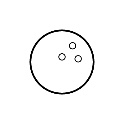 ボウリングのボールのアイコンイラストのサンプル画像