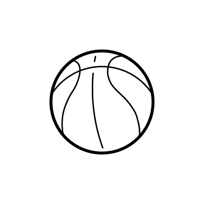 バスケットボールのアイコンイラストのサンプル画像