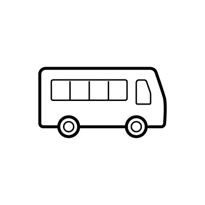バス（横向き）のアイコンイラストのサンプル画像