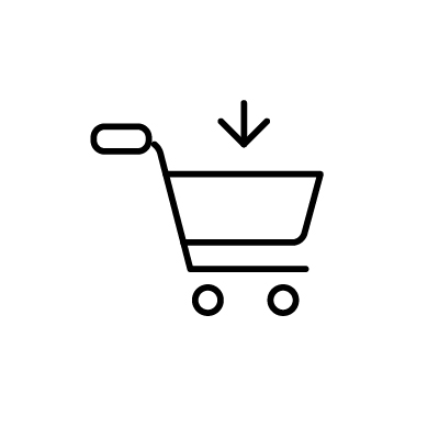 ショッピングカートに商品を入れているアイコンイラストのサンプル画像