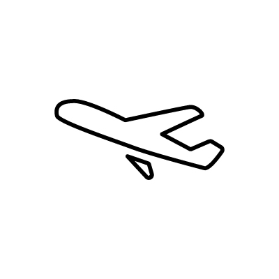 空を飛ぶ飛行機のアイコンイラストのサンプル画像