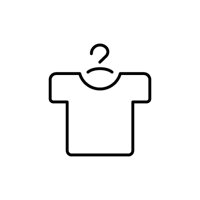 ハンガーにかかったTシャツ（白）のアイコンイラストのサンプル画像