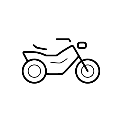 オートバイ（横向き）のアイコンイラストのサンプル画像