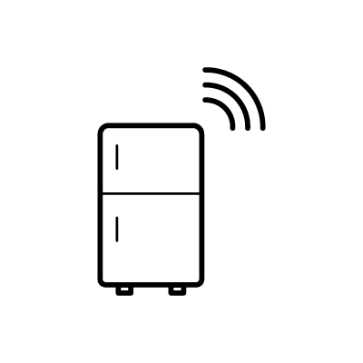 スマート家電（冷蔵庫）のアイコンイラストのサンプル画像