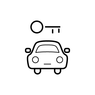 レンタカー（車と鍵）のアイコンイラストのサンプル画像