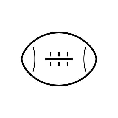 ラグビーボールのアイコンイラストのサンプル画像