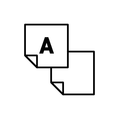 アルファベットの書かれた付箋のアイコンイラスト素材のサンプル画像