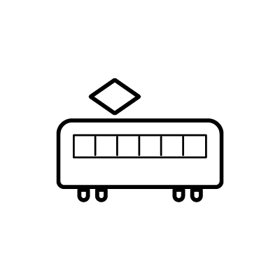 電車とダイヤグラム（横向き）のアイコンイラストのサンプル画像