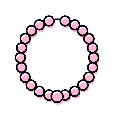 淡水パール（ピンク）のネックレスのアイコンイラスト素材