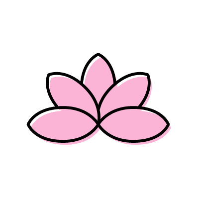 ピンクの蓮の花のアイコンイラスト素材