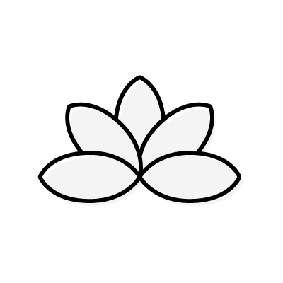 白い蓮の花のアイコンイラスト素材