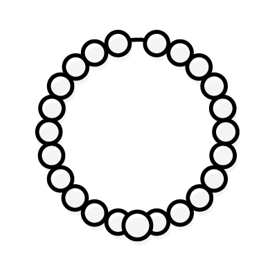 ホワイトパールのネックレスのアイコンイラスト素材