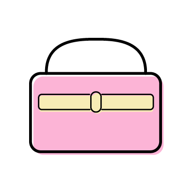 ピンクのハンドバッグのアイコンイラスト素材
