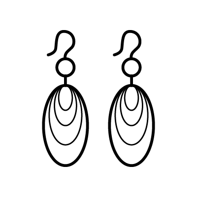 オーバル型チャームのピアスのアイコンイラスト素材のサンプル画像