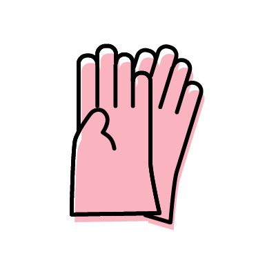 ピンクのゴム手袋のアイコンイラスト素材