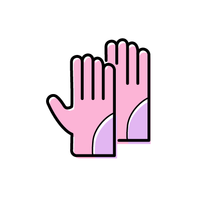 スキーグローブ（ピンク×パープル）のアイコンイラスト素材