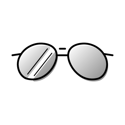スモークレンズのサングラスのアイコンイラスト素材