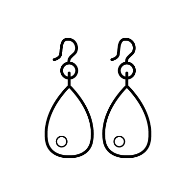 ティアドロップ型ストーンのピアスのアイコンイラスト素材のサンプル画像