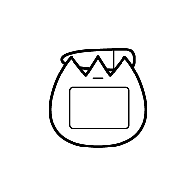 チューリップ型の名札のアイコンイラスト素材のサンプル画像