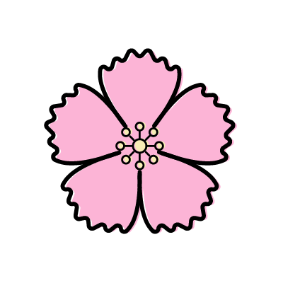 ピンクのナデシコの花のアイコンイラスト素材