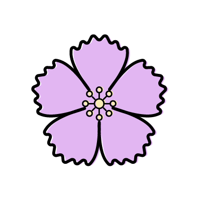 紫のナデシコの花のアイコンイラスト素材