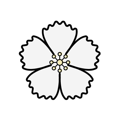 白のナデシコの花のアイコンイラスト素材