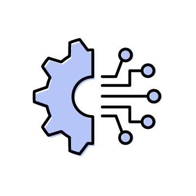 技術革新のイメージ（青）のアイコンイラスト素材