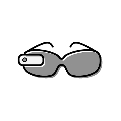 ブラックのVRメガネのアイコンイラスト素材