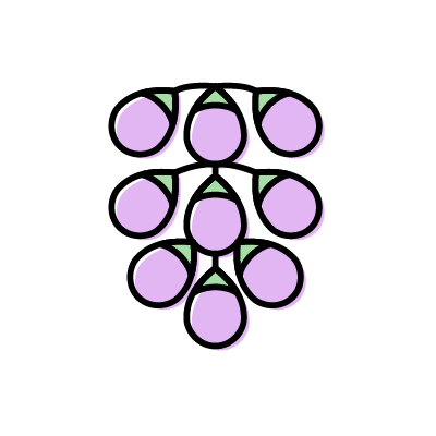 紫の藤の花のアイコンイラスト素材