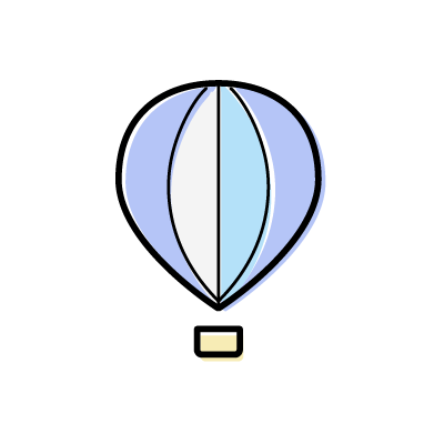 ブルースケールの気球のアイコンイラスト素材