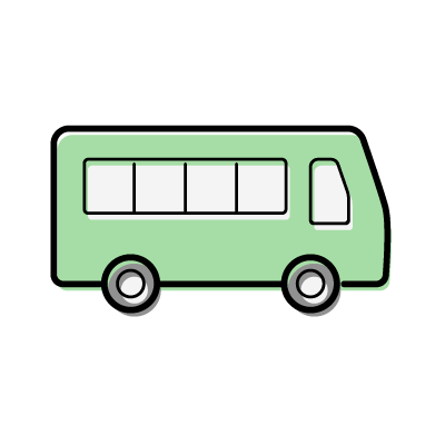 緑のバスのアイコンイラスト素材