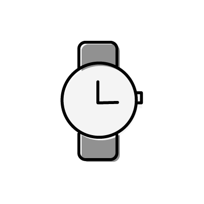 ブラックの腕時計のアイコンイラスト素材