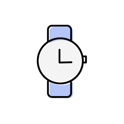 ブルーの腕時計のアイコンイラスト素材