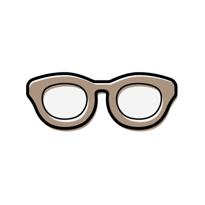 ブラウンのセルフレームの眼鏡のアイコンイラスト素材