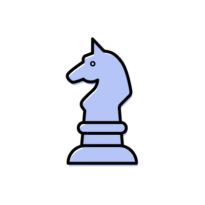 青いチェスの駒のアイコンイラスト素材