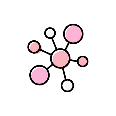 ネットワークのイメージ（赤）のアイコンイラスト素材