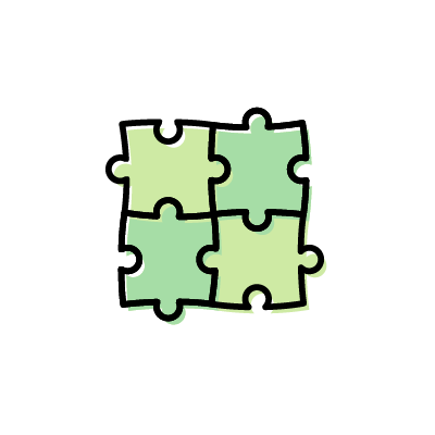 緑系のジグソーパズルのアイコンイラスト素材