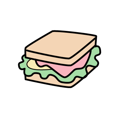 オムレツサンドイッチのアイコンイラスト素材