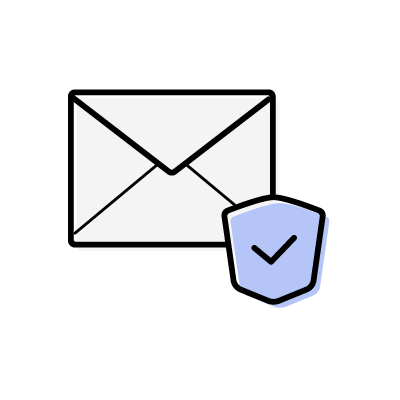 青い盾で保護された安全なメールのアイコンイラスト素材