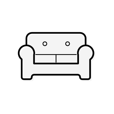 アイボリーのソファーのアイコンイラスト素材