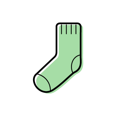緑色の厚手の靴下のアイコンイラスト素材