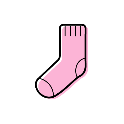 ピンク色の厚手の靴下のアイコンイラスト素材