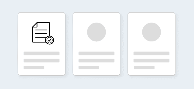 承認済みの書類のアイコンイラスト素材を使ったページデザインのサンプル