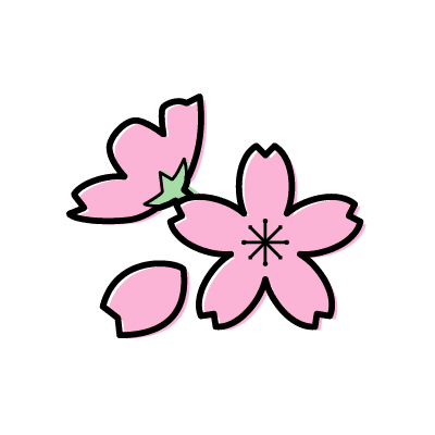 ピンク色の桜の花のアイコンイラスト素材
