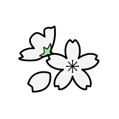 白い桜の花のアイコンイラスト素材