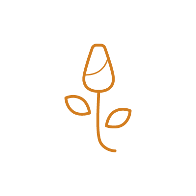 オレンジのラインのバラの花のアイコンイラスト素材