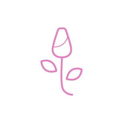 ピンクのラインのバラの花のアイコンイラスト素材