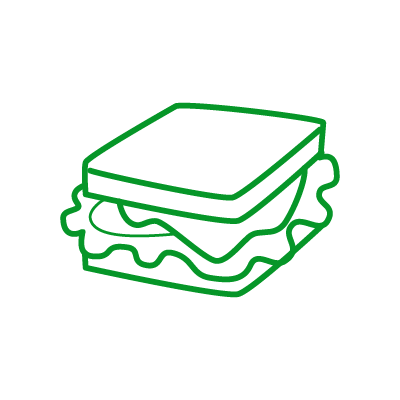 緑のラインカラーのサンドイッチのアイコンイラスト素材