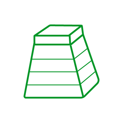 緑色のラインカラーで描いた跳び箱のアイコンイラスト素材