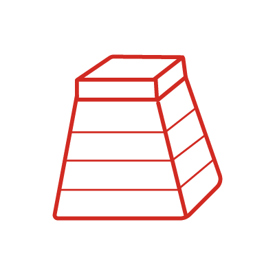 赤いラインカラーで描いた跳び箱のアイコンイラスト素材